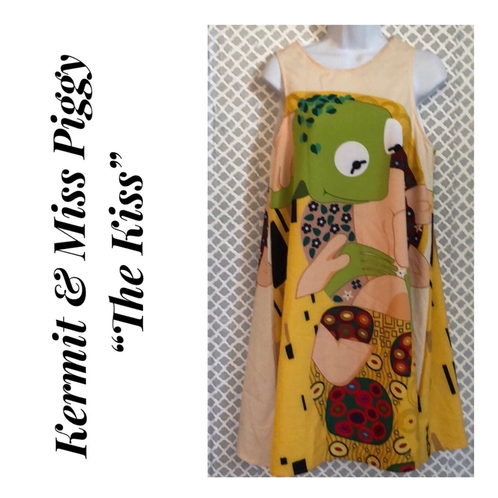 Kermit & Miss Piggy Klimt The KISS A-line dress